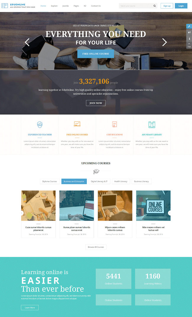 Eduonline WordPress Joomla