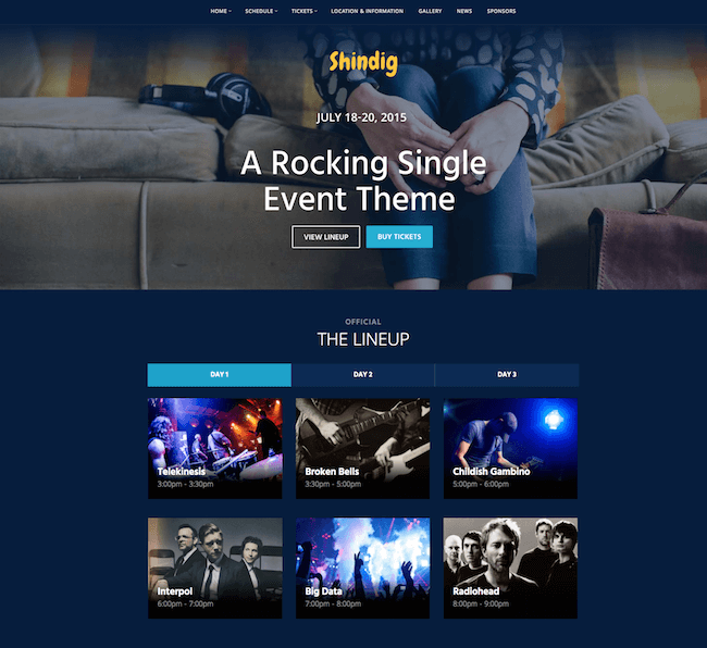 Shindig WordPress Theme