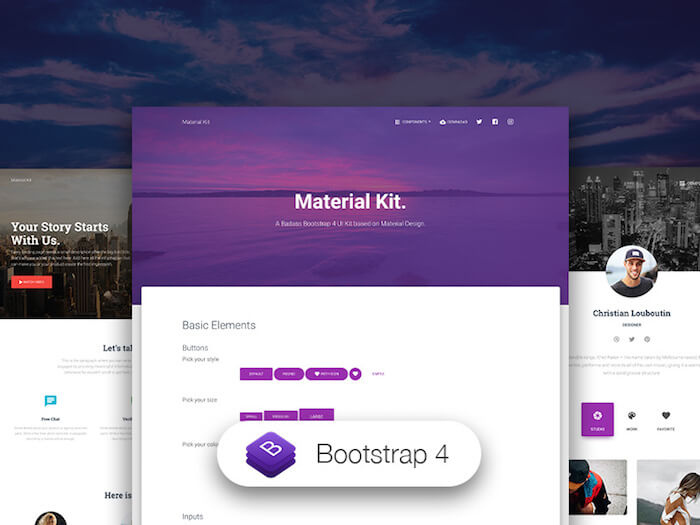 Bootstrap 4 Material Kit Pro