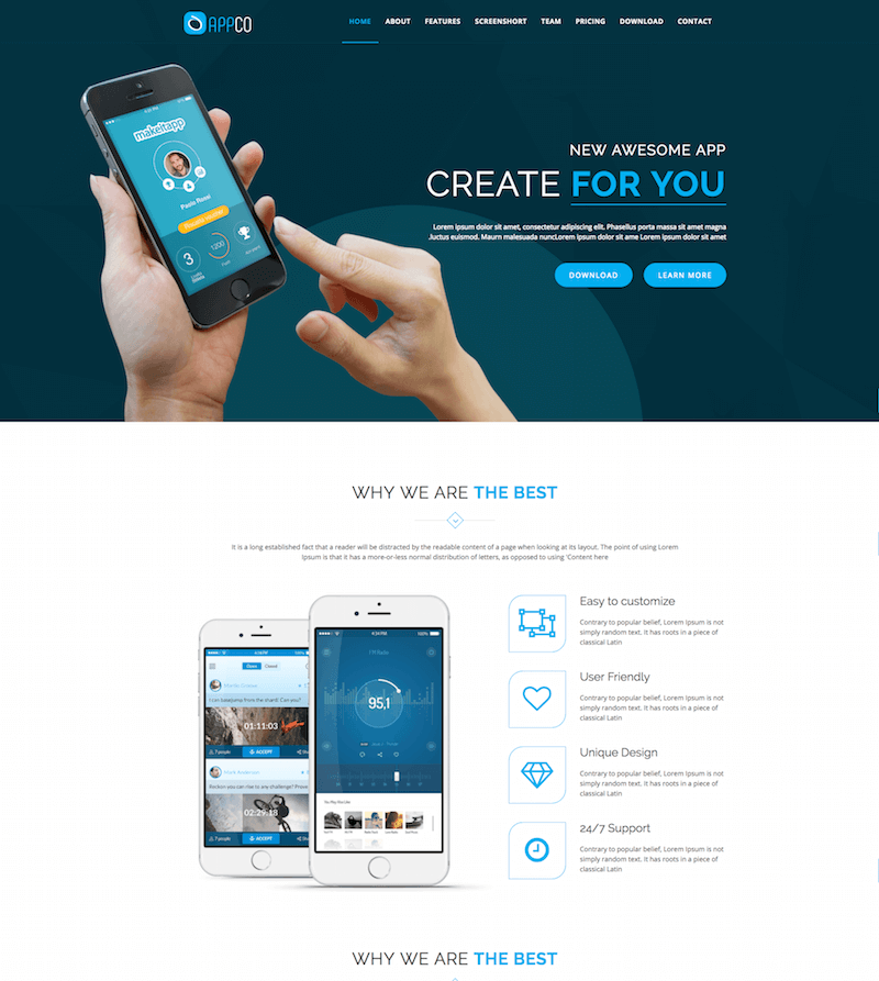 APPCO HTML5 App Landing Template