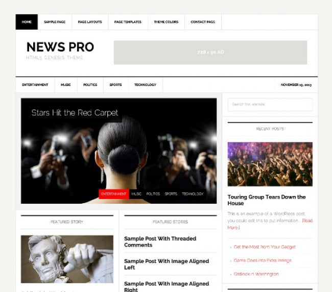 News pro genesis theme best genesis child themes