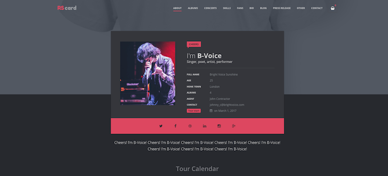 Resume CV vCard Theme Resume, CV & vCard Theme
