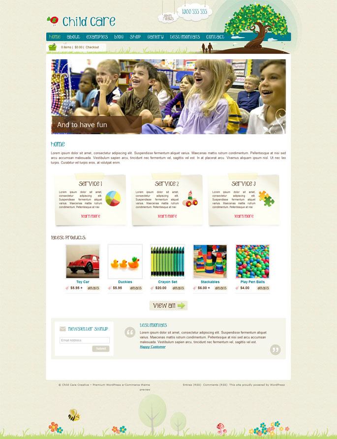 Child Care Creative WordPress Shop Theme