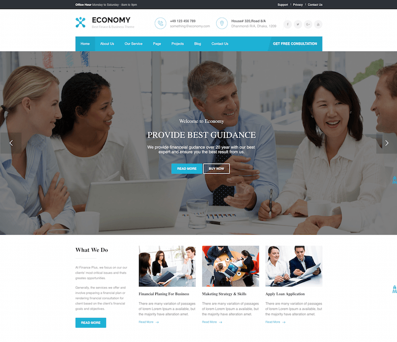 Economy Finance & Business WordPress Theme