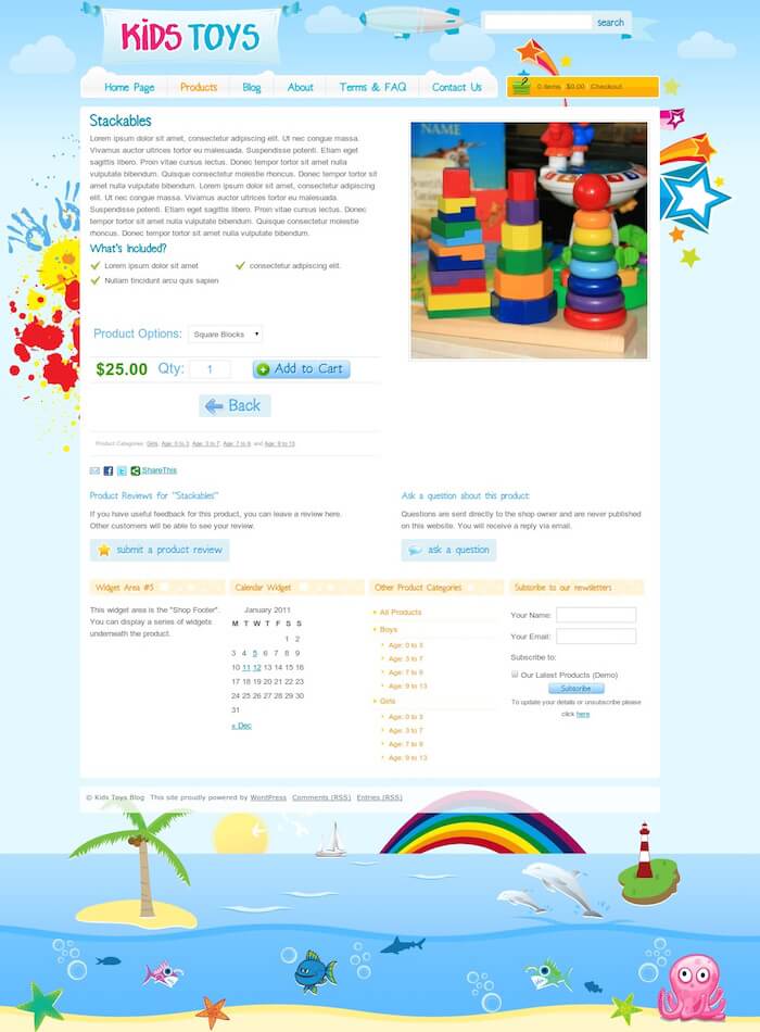 Kids Toys Shop WordPress