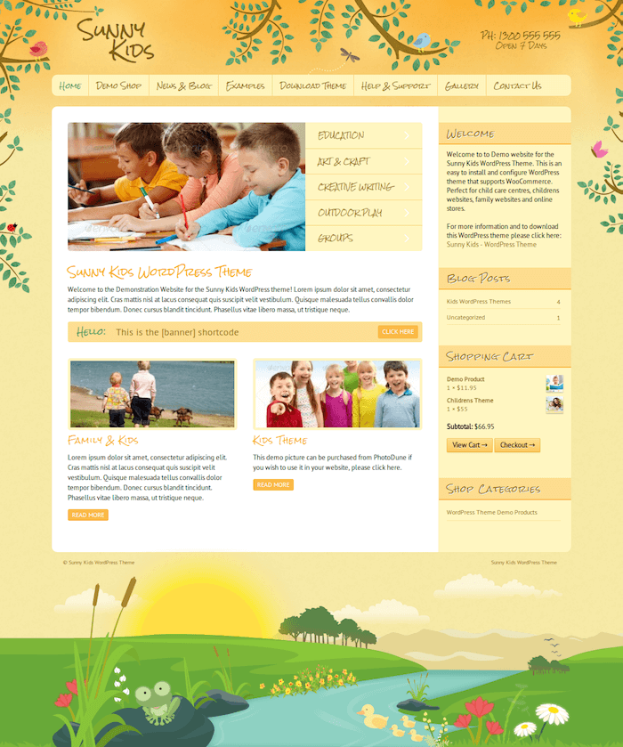 Sunny Kids Creative WooCommerce Theme