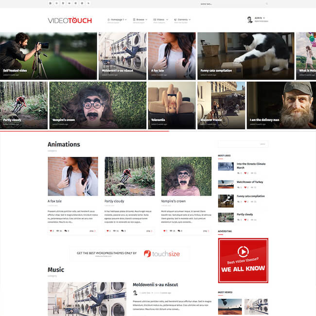 VideoTouch Video WordPress Theme