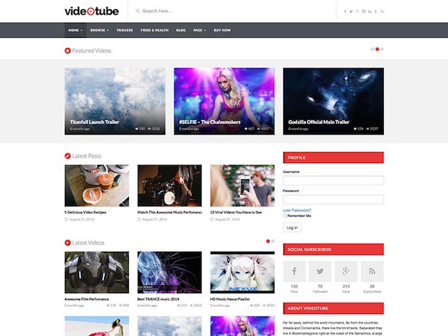 VideoTube A Responsive Video WordPress Theme VideoTube A Responsive Video WordPress Theme