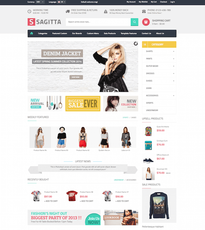 Vina Sagitta Joomla eCommerce Template Vina Sagitta Joomla eCommerce Template