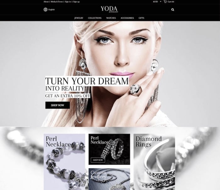 Yoda Sieraden Website Sjabloon