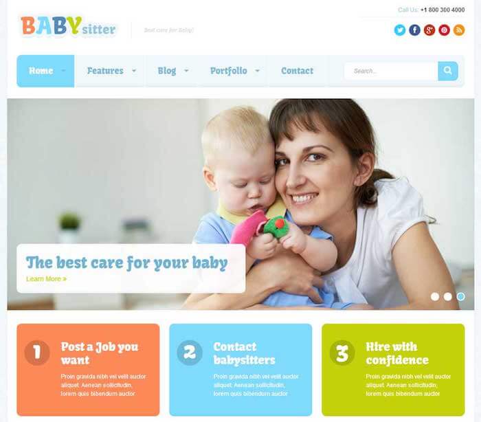 babysitter wordpress theme