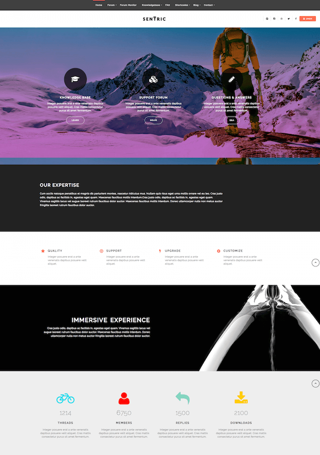 Sentric Knowledge Base Theme