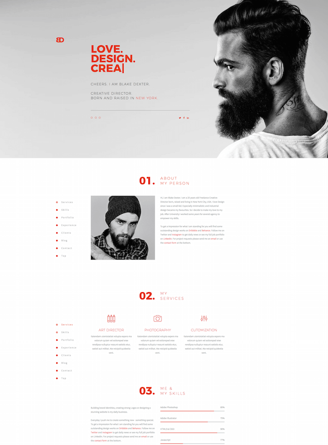 BlakeD Portfolio Resume Template BlakeD Portfolio & Resume Template