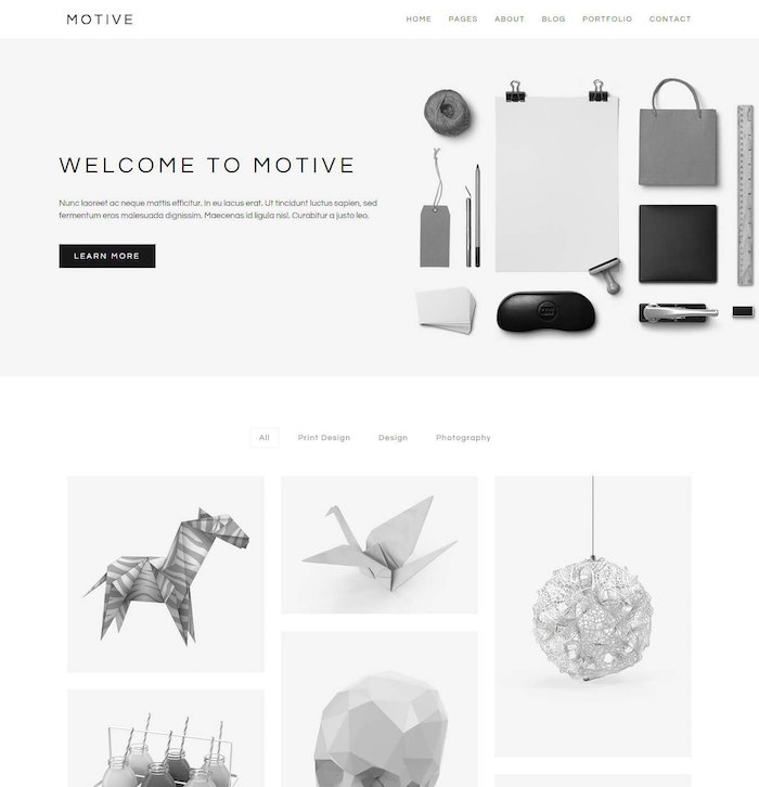 Motive Minimal Portfolio Theme