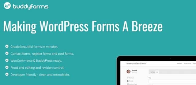 wordpress form builder front end editor contact registration post forms e1503345256496 BuddyForms