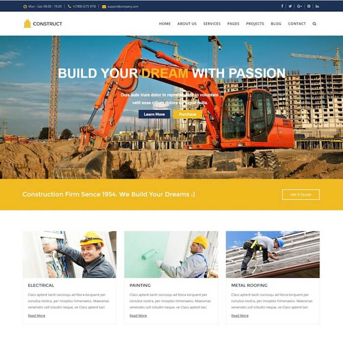 Construct Drupal 8 Business Theme