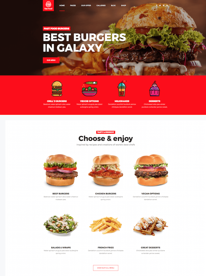 Fast Food WordPress Theme Fast Food WordPress Theme