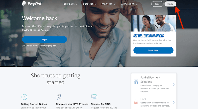PayPal Signup PayPal Signup