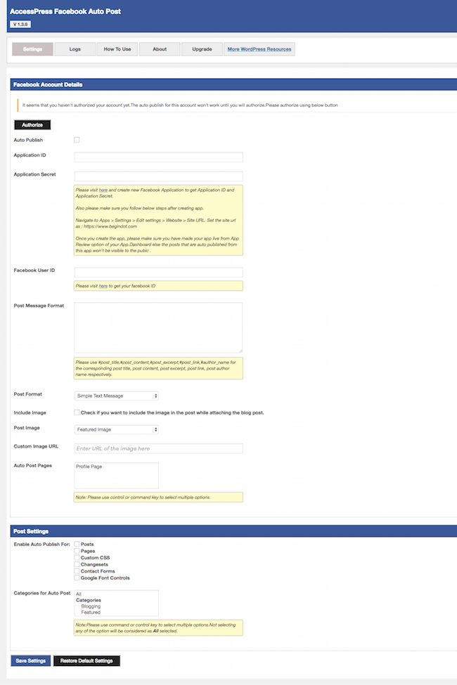 facebook auto post plugin Facebook Auto post plugin