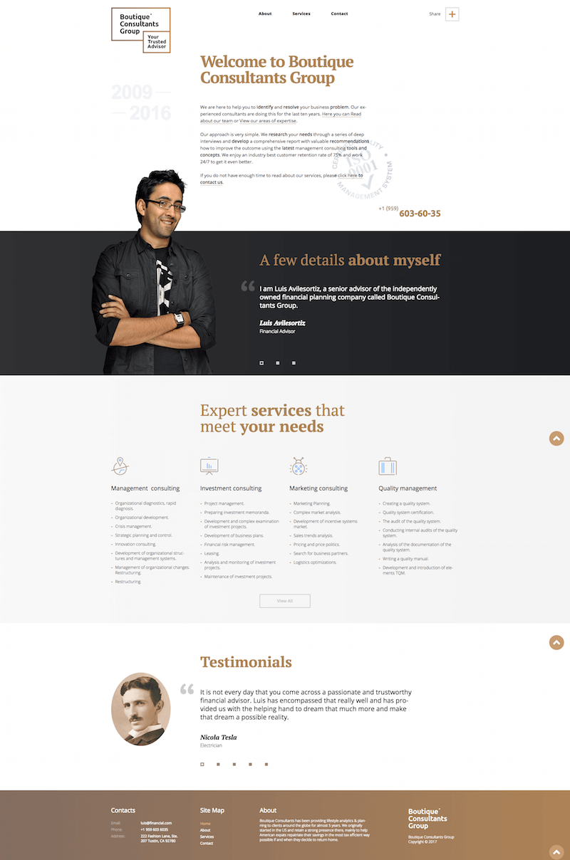 financial advisor wordpress theme