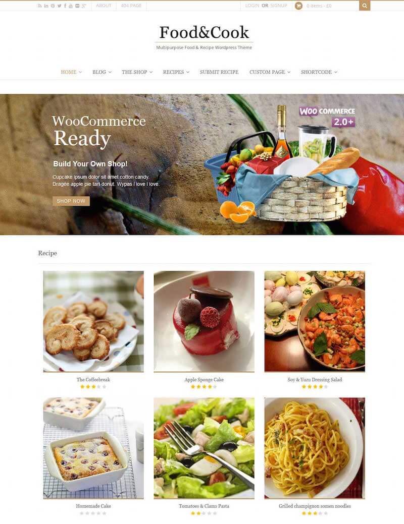 food cook wordpress theme Food & Cook WordPress Theme