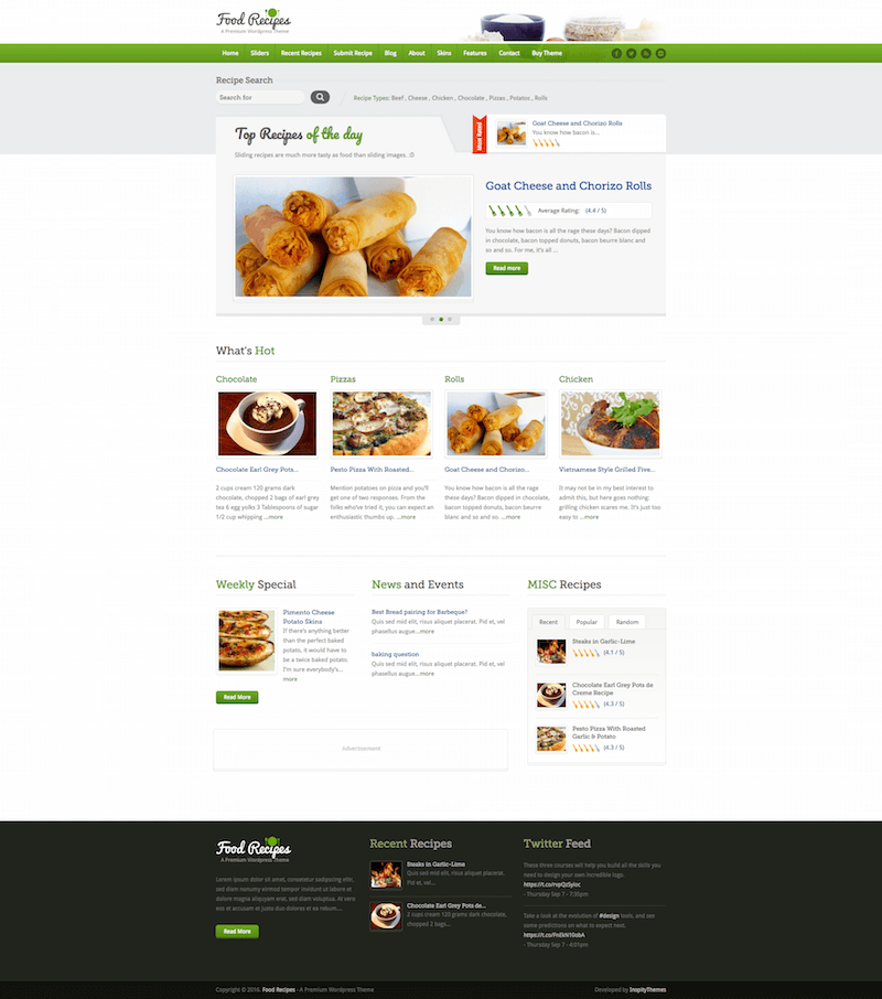 food recipes wordpress themes Food Recipes WordPress Themes