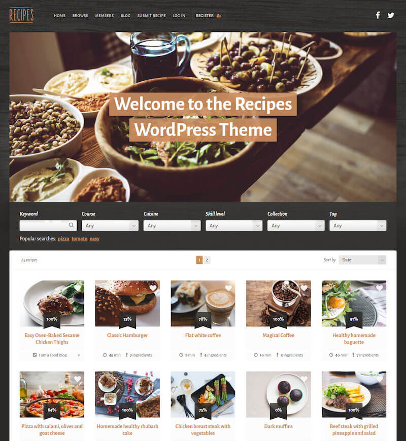 recipes food wordpress theme Recipes Food WordPress Theme