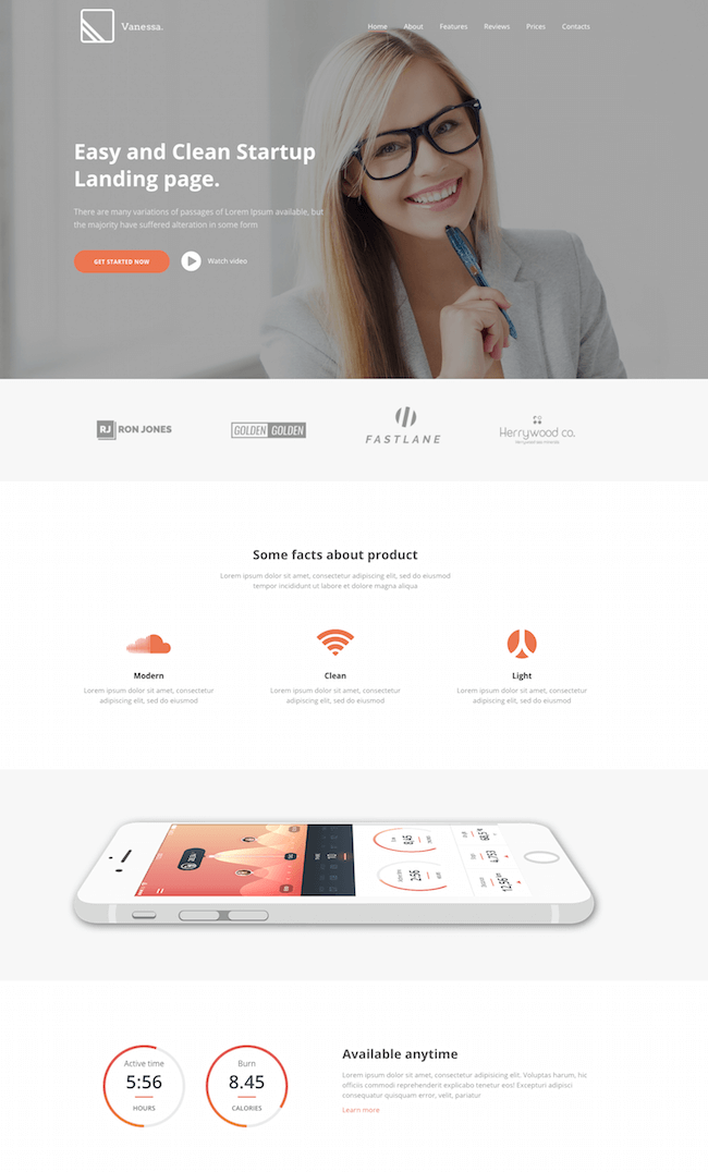 vanessa drupal 8 easy startup app landing page theme Vanessa - Drupal 8 - Easy Startup App Landing Page Theme