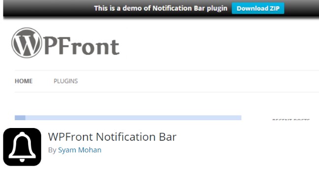 13. WPFront Notification bar WPFront Notification bar