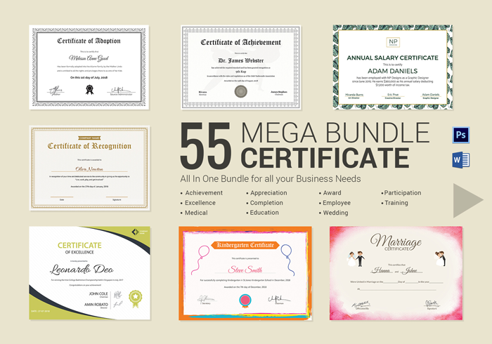 55 Printable Mega Certificate Bundle useful 55 Printable Mega Certificate Bundle useful