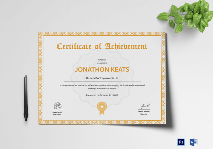 Achievement Certificate Template Achievement-Certificate-Template