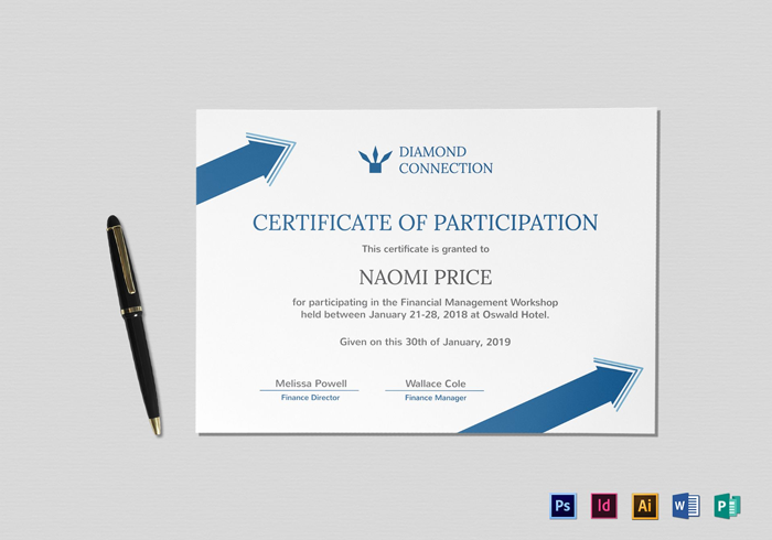 Arrow Style Participation Certificate Template Arrow-Style-Participation-Certificate-Template