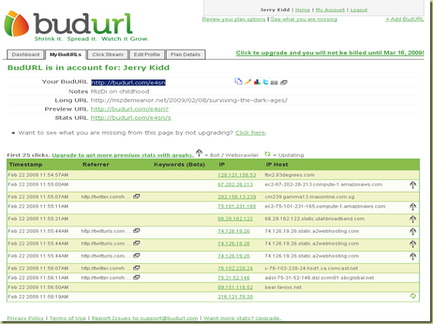 BudURL Link Shorteners, BudURL