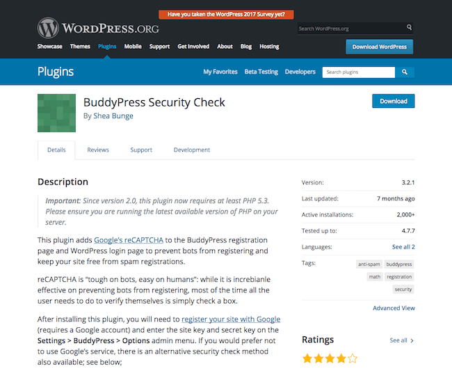 BuddyPress Security Check BuddyPress Security Check