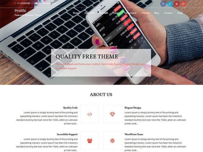 Prolific Free WordPress Theme