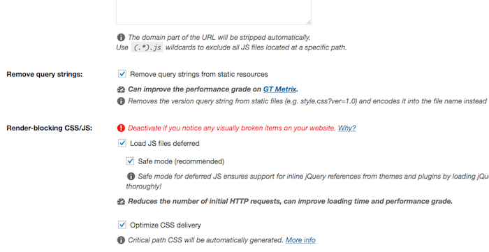 Remove query strings from static resources