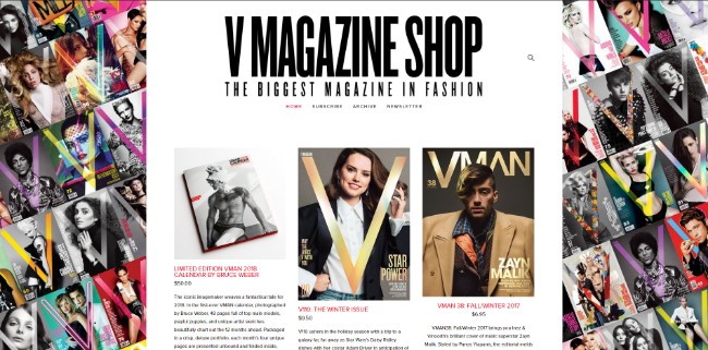 v magazine shop