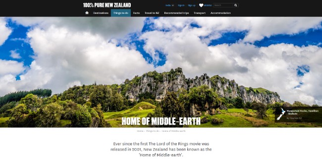 44. home of middle earth Squarespace site examples