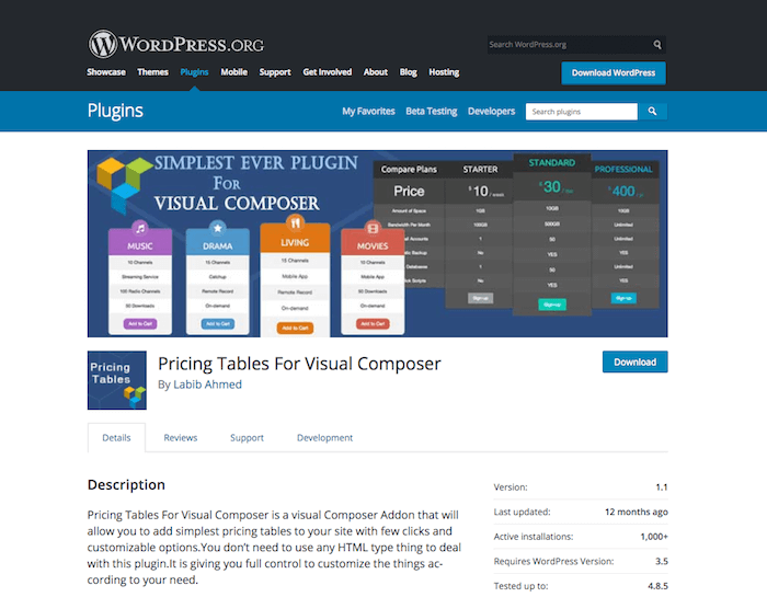 Pricing Tables For Visual Composer Pricing Tables For Visual Composer