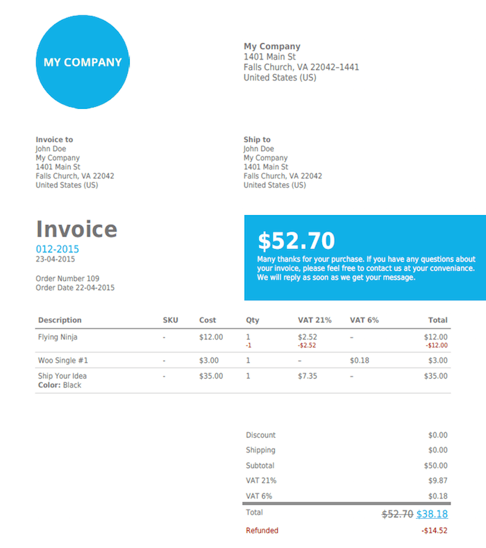 WooCommerce PDF-facturen