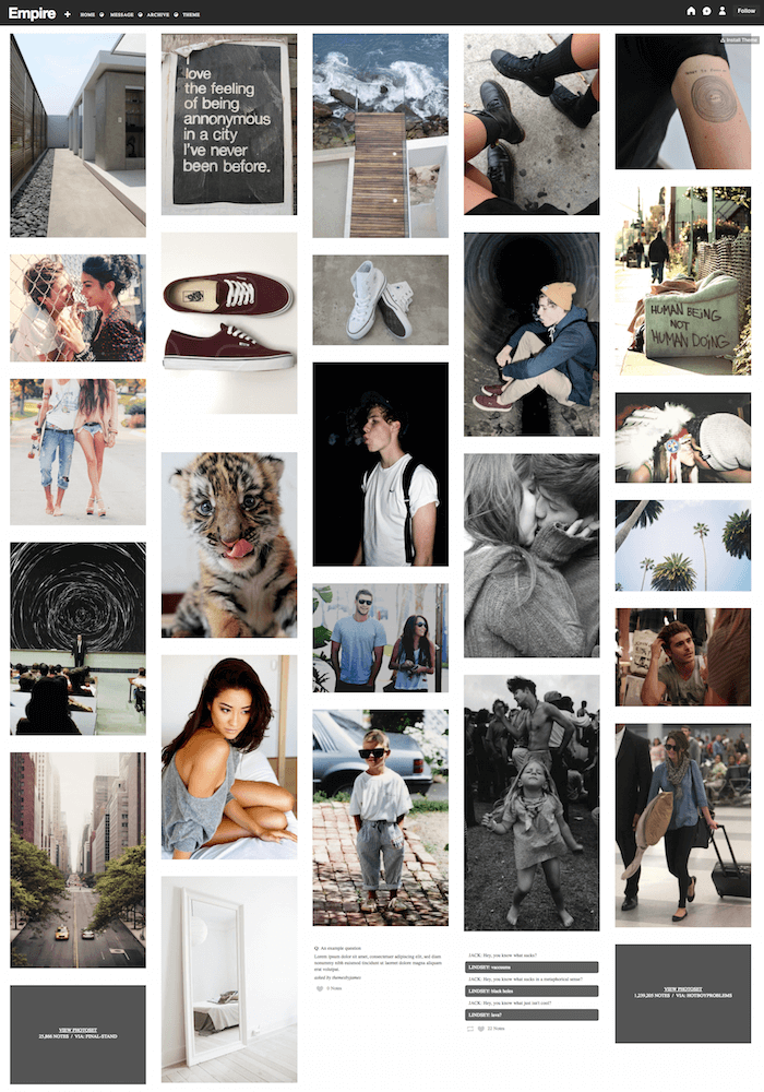 Empire Free Tumblr Theme Empire Free Tumblr Theme