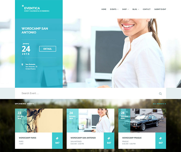 Eventica Event Calendar WordPress Theme