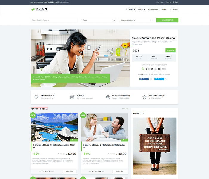 KUPON daily deal WordPress theme