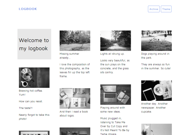 Logbook Free Tumblr Theme