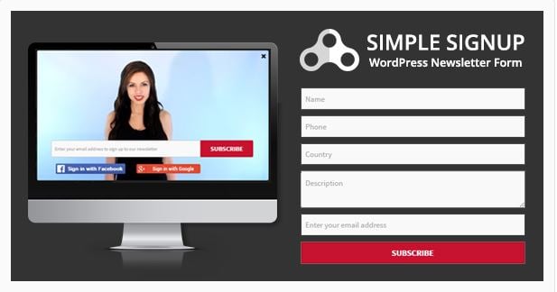 Simple signup Simple Signup Email Opt-in Widget