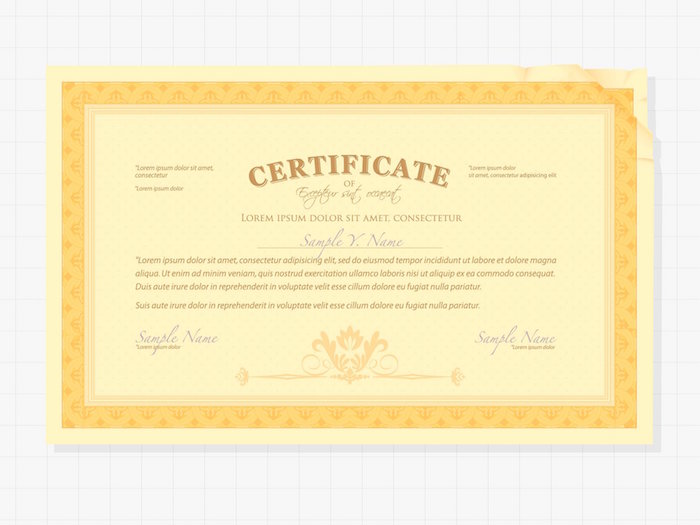 Vintage style Certificate