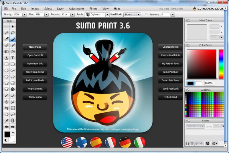 sumo paint air screenshot SumoPaint Photo Editing software