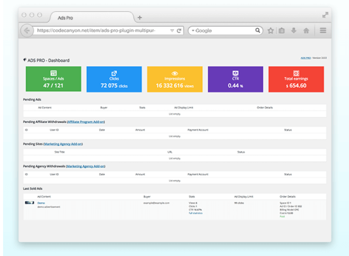 Ads Pro Admin Panel