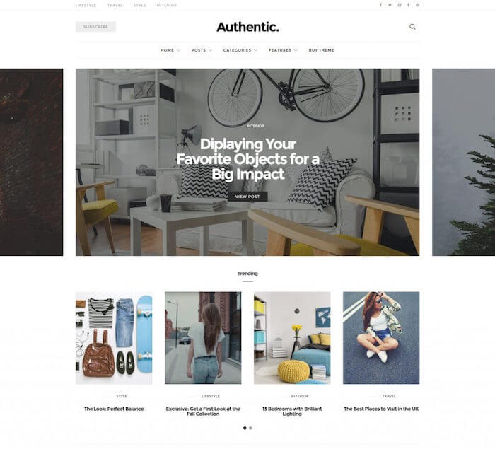 Authentic Lifestyle Blog WordPress Theme