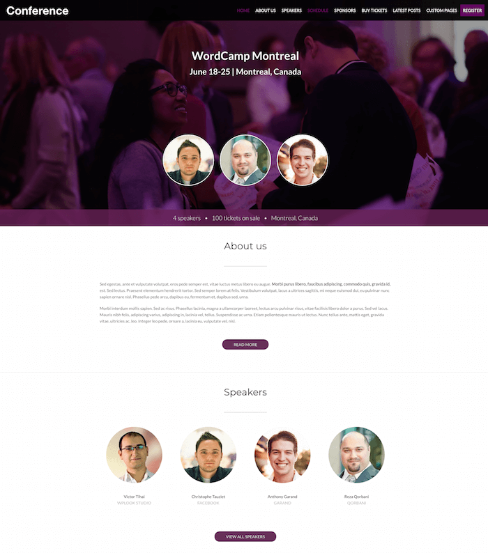 Conference WordPress Theme